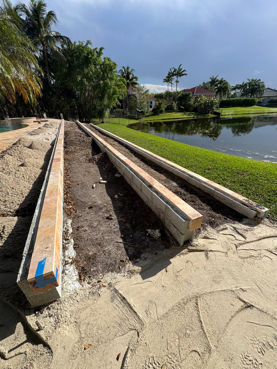 Before artificial turf installation - bare yard