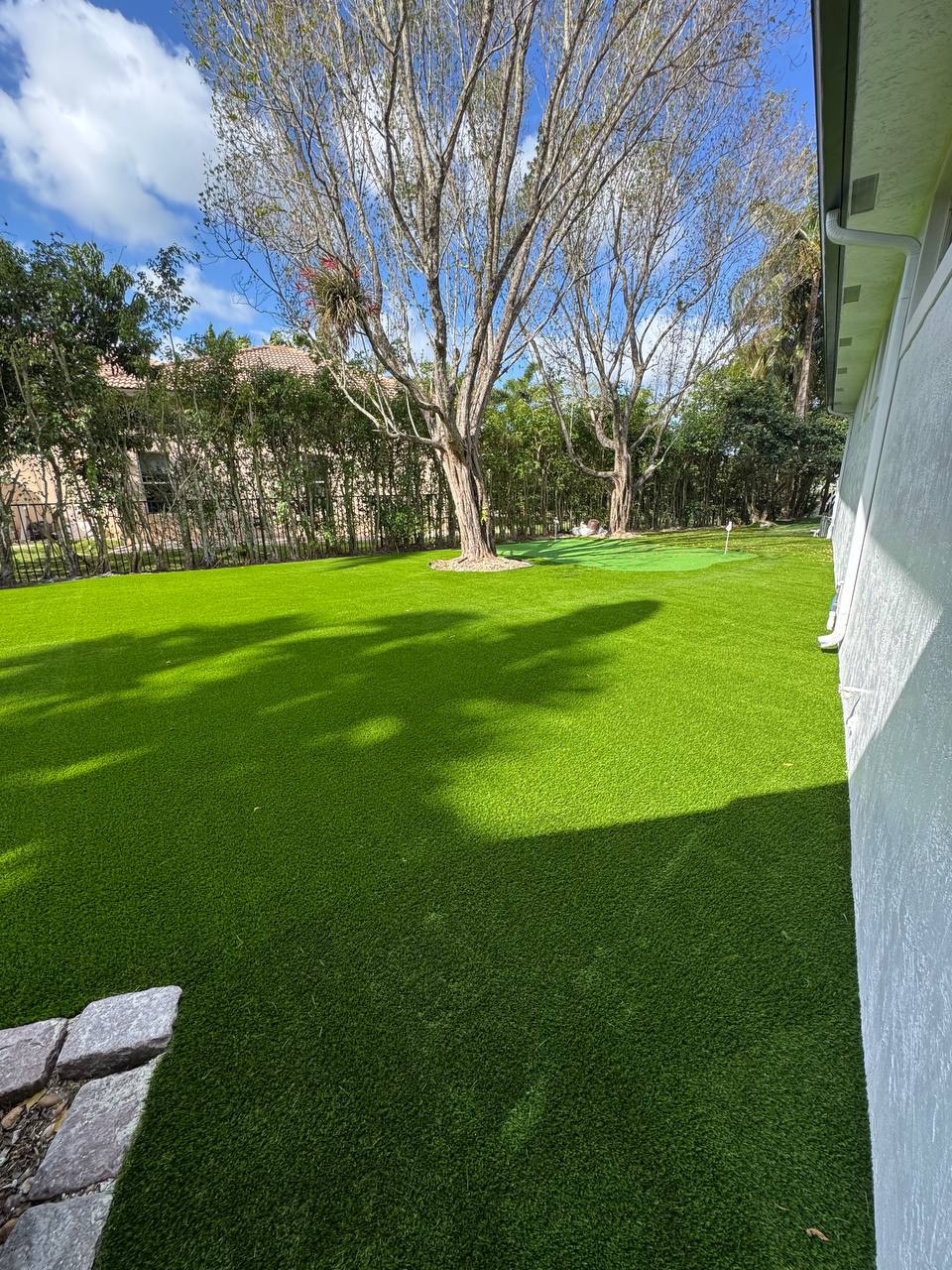 After artificial turf installation - perfect even surface